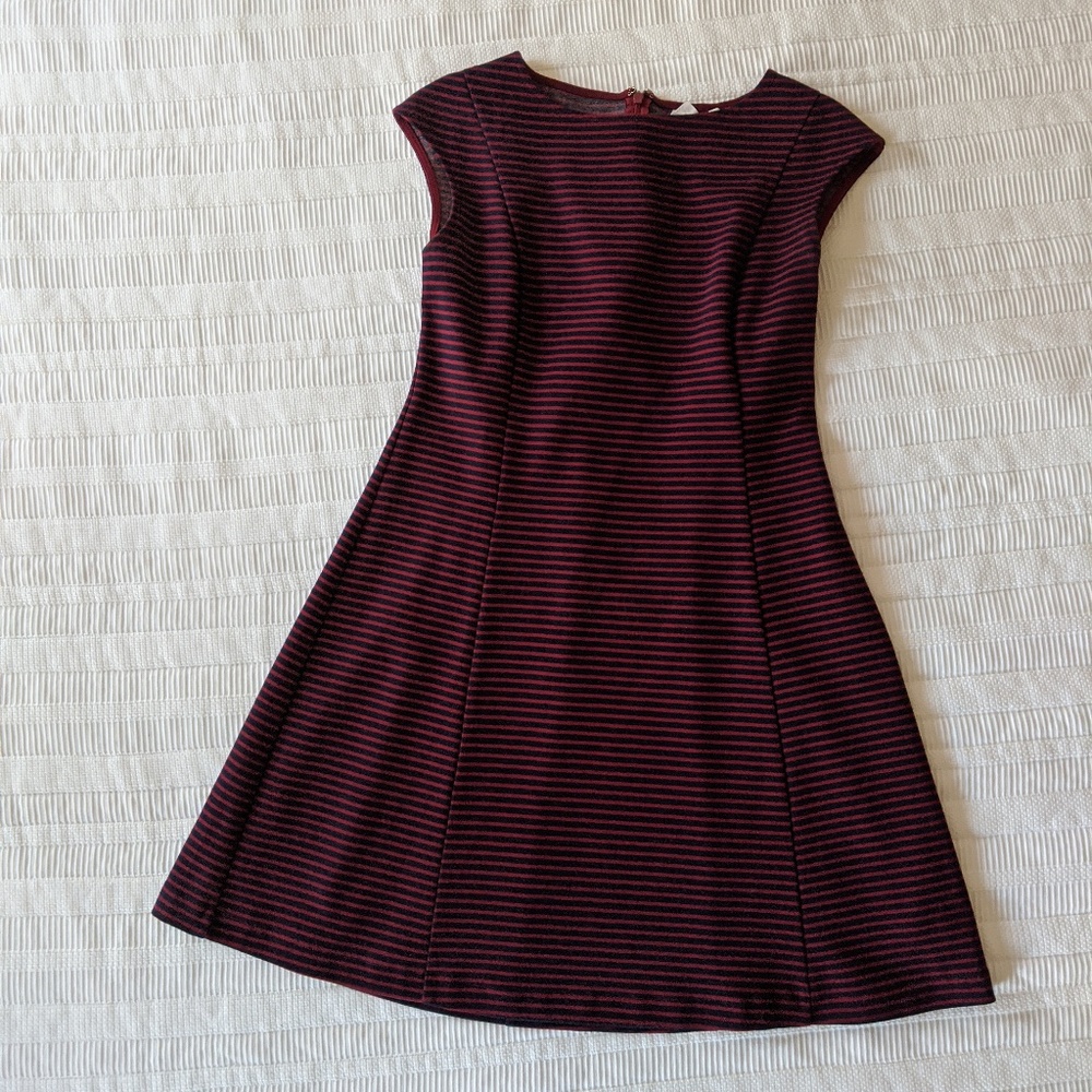 GAP Navy and Red Striped Cap Sleeve Dress